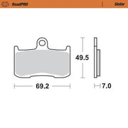 Moto-master Roadpro Sinter Brake Pad Front - Sintered Metal