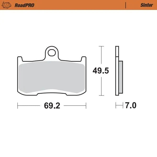 Moto-master Roadpro Sinter Brake Pad Front - Sintered Metal