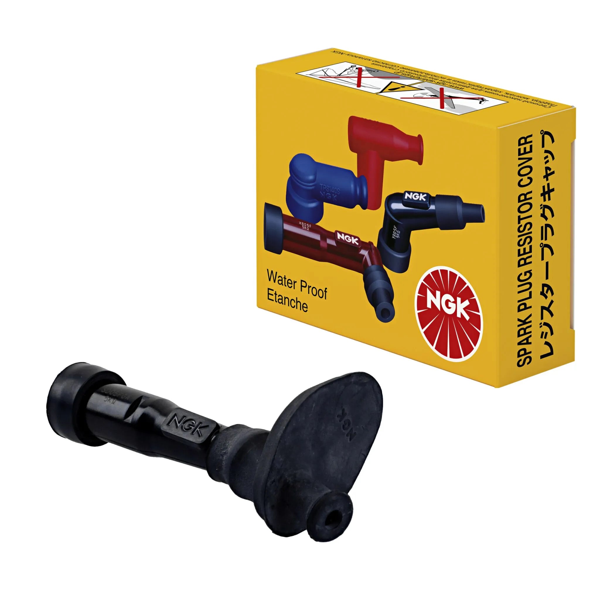 Ngk Spark Plug Cap - Straight, Black