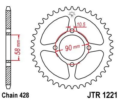 Jt Sprockets Steel Rear Sprocket - 44t