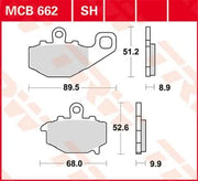Trw Sh Series Sintered Rear Brake Pads